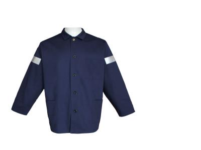 China 240GSM Reflective Work Jacket CVC 60% Cotton 40% Polyester Two Contrast Pockets for sale