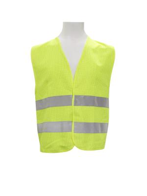 China 100% Polyester 180GSM Lattice High Visibility Workwear Fluorescent Safety Vest for sale