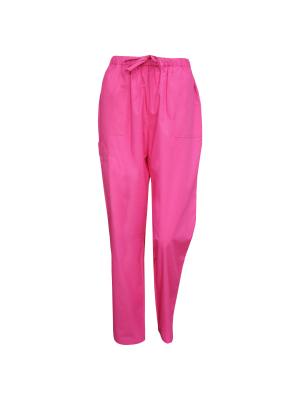 China Cotton Rose Red Medical Scrubs Jogger Pants 65 Percent Polyester 35 Percent Cotton for sale