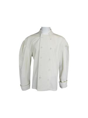 China Capa blanca del algodón el 35% del poliéster el 65% de Uniform Work Wear del cocinero 240GSM en venta