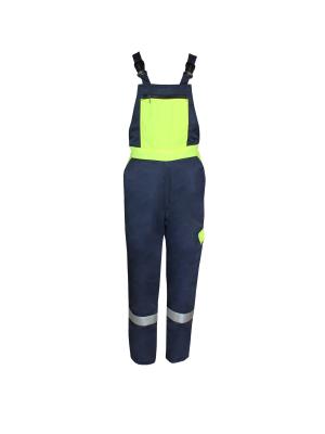 China 345 GSM Quilted Workwear Bib Overalls Adjustable Buckles And Reflective Tapes for sale