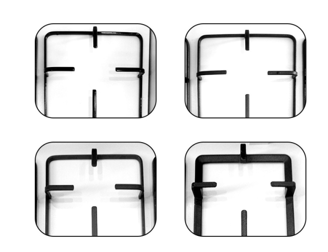Free Standing 4-Burner Gas Cooker Range 50cm White Stainless Steel Oven with Grill for Household Electric Power Source 5