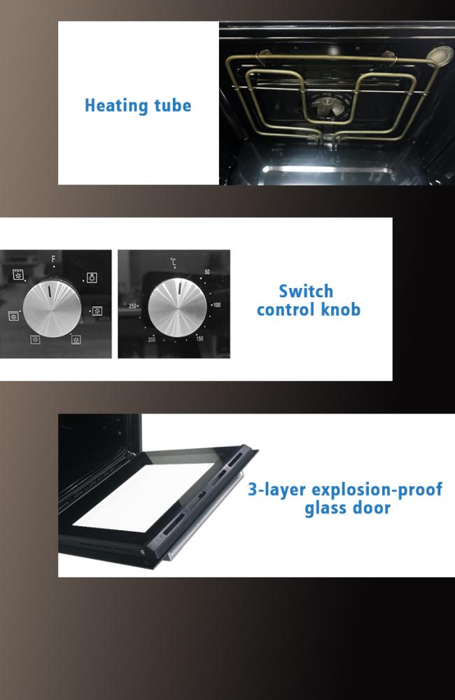 70L built-in oven double glass door