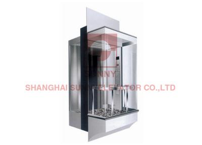 China Step Control 3.0m/S 800kg Glass Case Square Gearless Traction Panoramic Elevator for sale