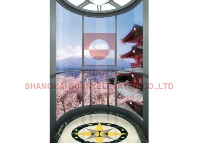 China Sightseeing  PVC Plastic Floor 1000kg Glass Home Elevators Lift for sale