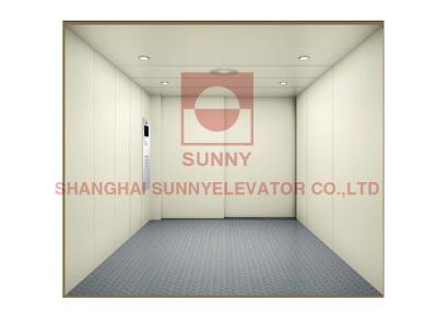China Spray Steel Plate Mirror Etched SS Door Outdoor Freight Elevator AC Drive for sale