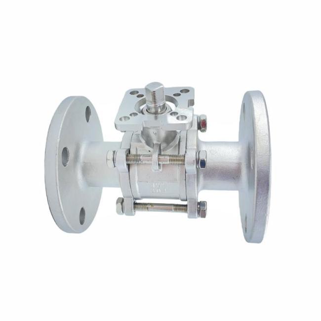 Pn16 SS304/SS316 Stainless Steel Three-Piece High Platform Flanged Ball Valve