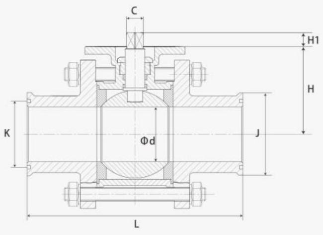 1000wog High Quality Manufacturers Stainless Steel 3PC Clamp Ball Valve with High Platform