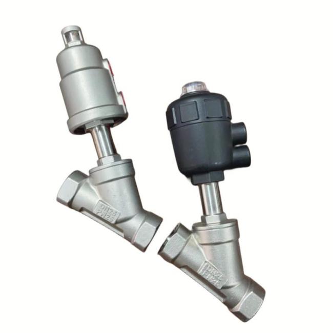Double Acting 1/2 Inch Ss Threaded Pneumatic Actuator Angle Seat Valve