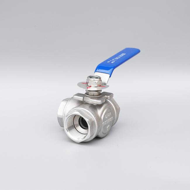 304/316 Stainless Steel Female 3 Way Ball Valve with Manual Handle