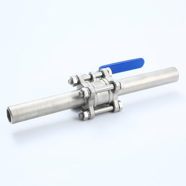 Stainelss Steel 3PC Ball Valve Extended Tube