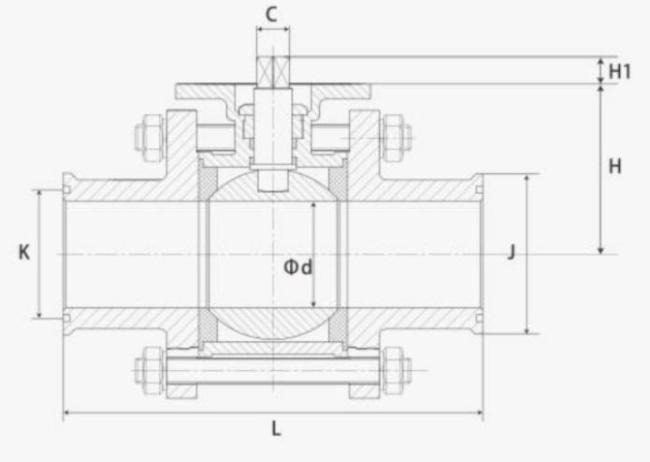 3PC Clamp Ball Valve with ISO 5211 CF8