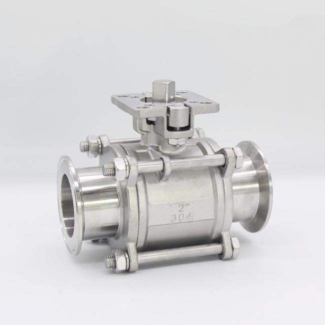 3PC Clamp Ball Valve with ISO5211 Mounting Pad