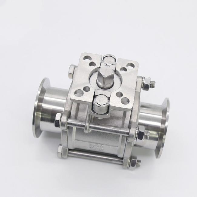 3PC Clamp Ball Valve with ISO5211 Mounting Pad