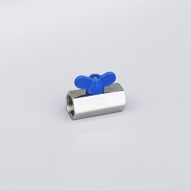 Stainless Steel Mini Ball Valve with Internal Thread Butterfly Handle