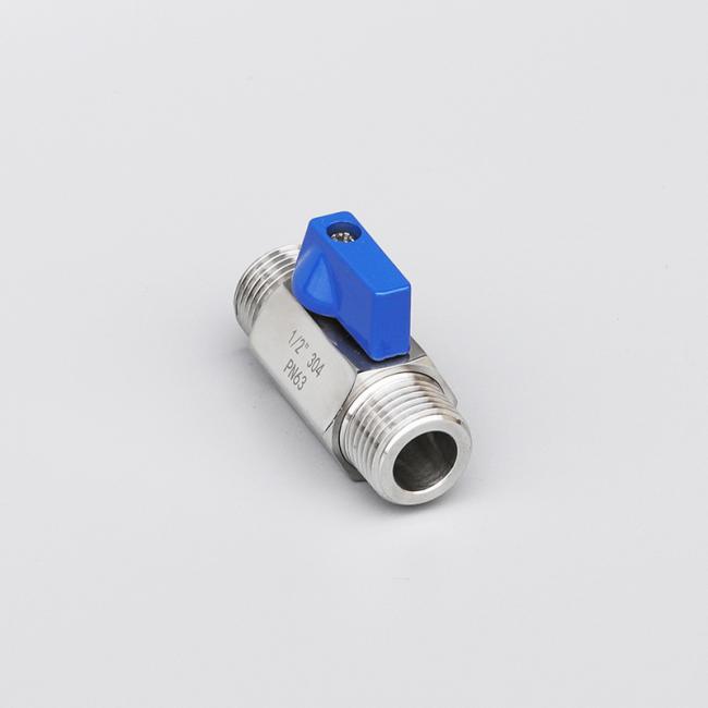 Male and Male Stainless Steel Mini Ball Valve for Hose and Pipe