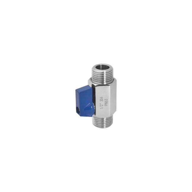 Male and Male Stainless Steel Mini Ball Valve for Hose and Pipe
