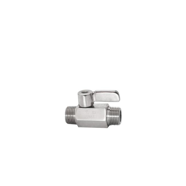 Mini SS304 Male Male Threaded End Manua Stainless Steel Ball Valve