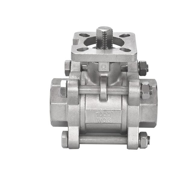 Stainless Steel 304/316 3PC Ball Valve with ISO 5211 Direct Mounting Pad