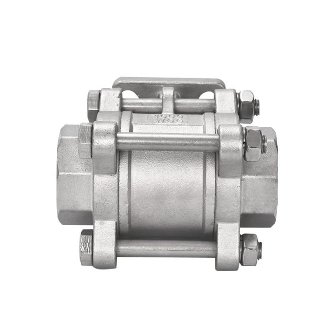 Stainless Steel Female Thread 3 Piece Ball Valve with ISO 5211