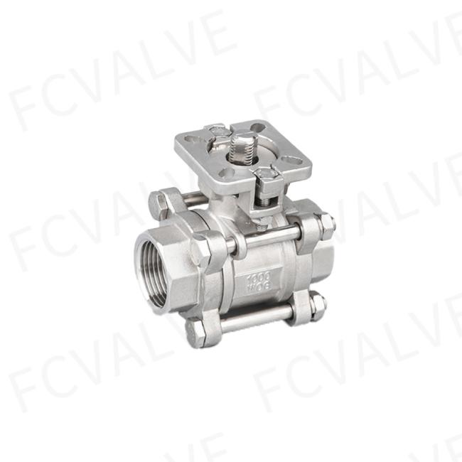 Stainless Steel Gland 3PC High Plateform Ball Valve