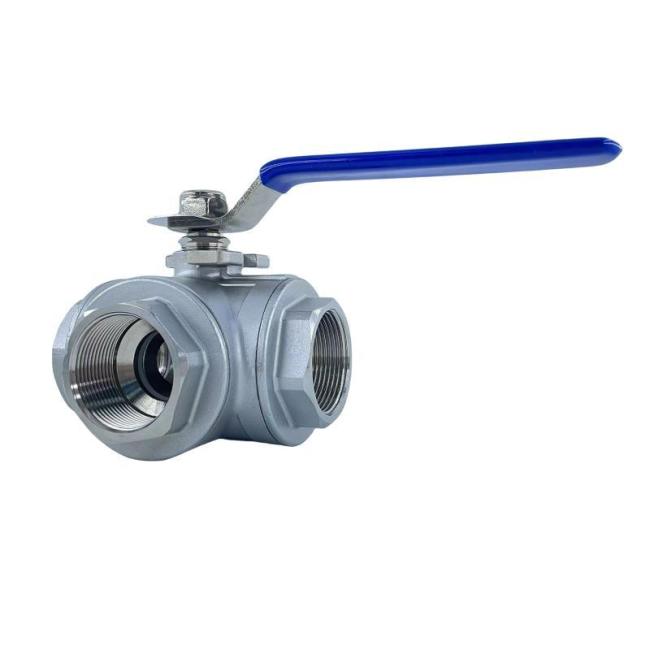 304T/304L Stainless Steel Three-Way Ball Valve with Handle