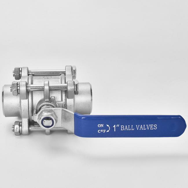 3 PC Socket Weld CF8 CF8m Body PTFE Seat Liquid Ball Valve