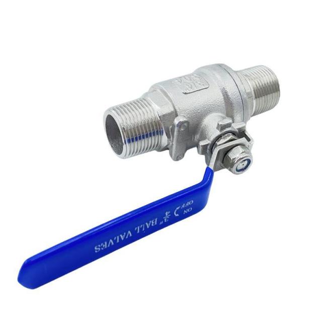 CF8 Stainless Steel 2PC Double Male Thread Ball Valve with Handle