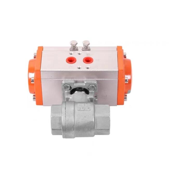 2PC Female Ball Valves with Pneumatic Actuator CF8/CF8m