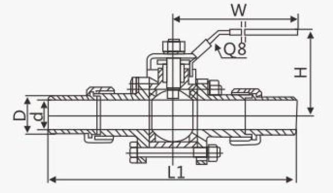 1000wog High Quality Stainless Steel Three-Piece Ball Valve Live Then Surfacing