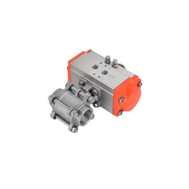 SS304/316 BSPT/Bsp/NPT Threaded Pneumatic 3PC Ball Valve