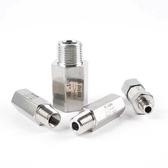 Air Spring Loaded 1/4 Inch Threaded CF8 One Way Non Return Check Valve