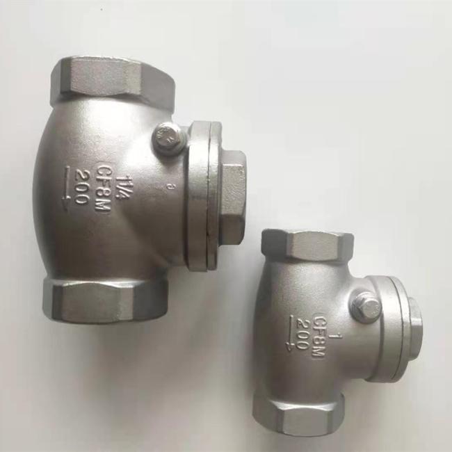 Non Return Valve Stainless Steel NPT Threaded Swing Check Valve 200wog