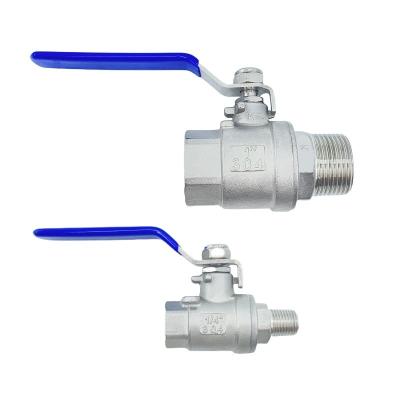 China CIF Term Stainless Steel 2PC Female and Male Thread Ball Valve with Handle at Outlet for sale