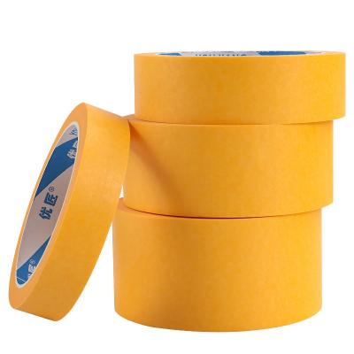 China Anti UV 30 Days Yellow Adhesive Masking Tape Water Acrylic Glue Painters Use for sale