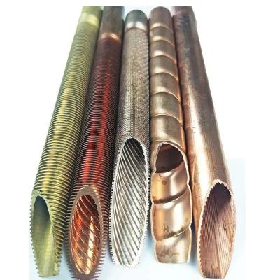 China DELLOK tubo de aleta baja de cobre con ranuras internas para intercambiador de calor y refrigerador de aire en venta