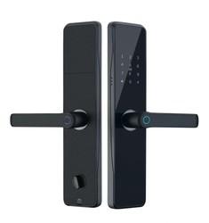 China Black Biometric Door Handle Lock , Digital Keyless Door Lock Fingerprint for sale