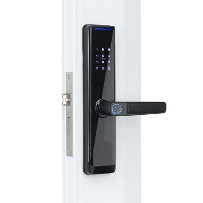 China Black Tuya APP Smart Lock Fingerprint / Smart Code Door Lock for sale