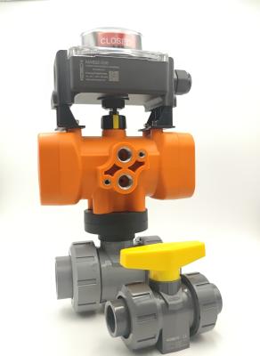 China Industrial Actuator Plastic Ball Valves Multifunctional Standard Flow Rate for sale