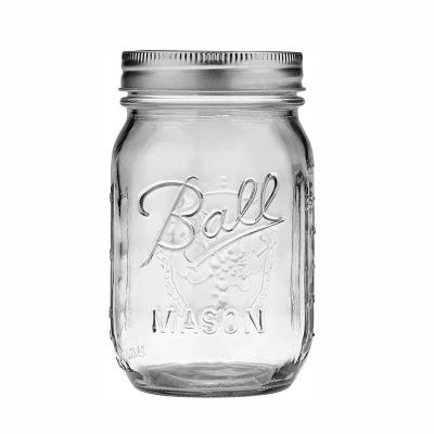 China Ball Mason Jar American Mason Jar Glass Transparent Oat Sealed Jar Milk Shake Wide Mouth Juice Glass Beverage Cup Te koop