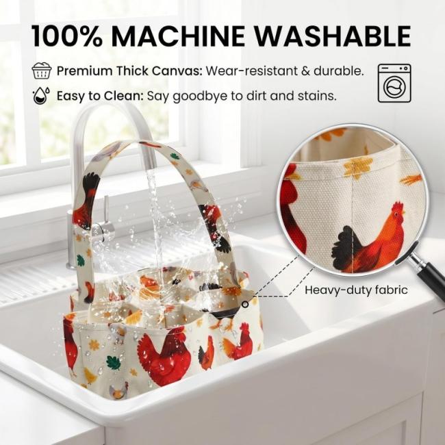 Extra-long 9.06-inch handle of the canvas egg collecting bag carried on arm