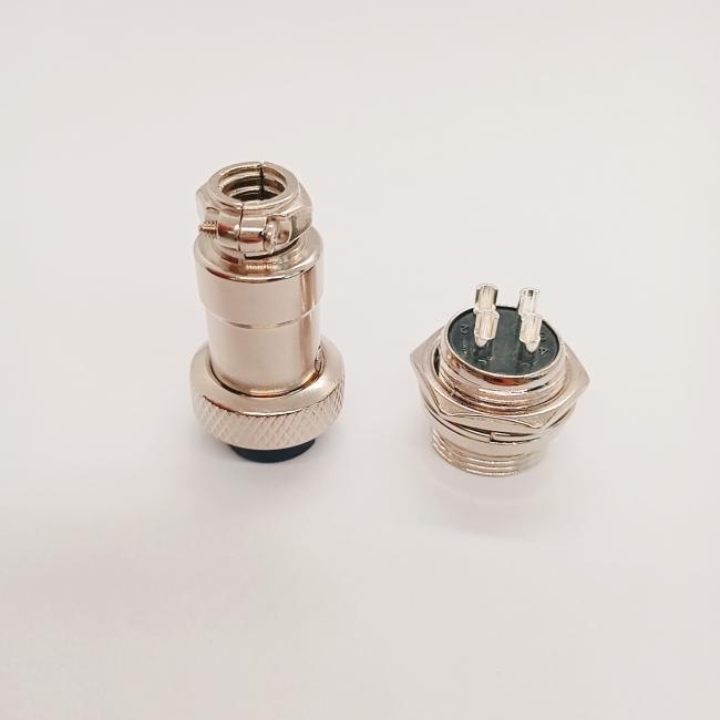 GX16-4 Pin Connector side profile and connection interface