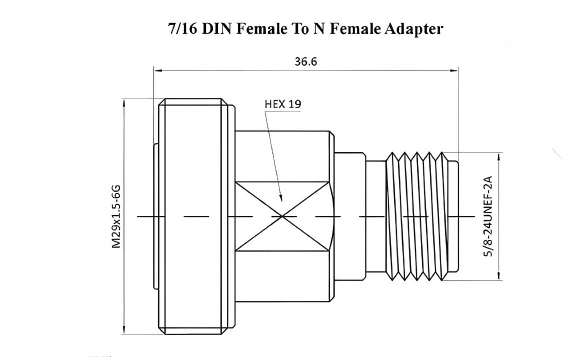 RF Adapter dimensional drawing