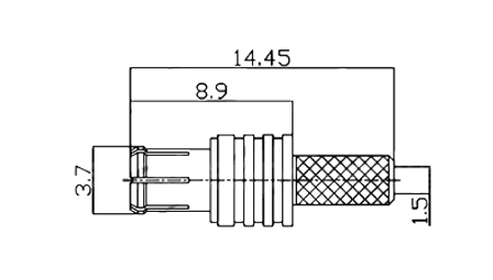 MCX Connector dimensional drawing with precise measurements
