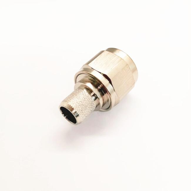 Nickel plated brass N connector side view