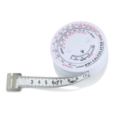 China 150cm Retractable BMI Body Mass Tape Measure For Body Fitness Weight Loss Measurement for sale