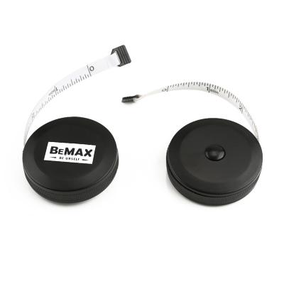 China 1.5M Handcraft Pocket Black Tape Measure Auto Retract With Plastic Tab for sale