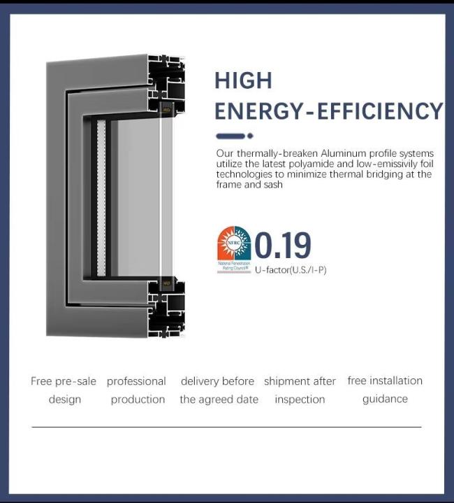 Nfrc USA Customized Hurricane Impact Double Insulation Glass Soundproof Awning Windows Aluminum Casement Windows