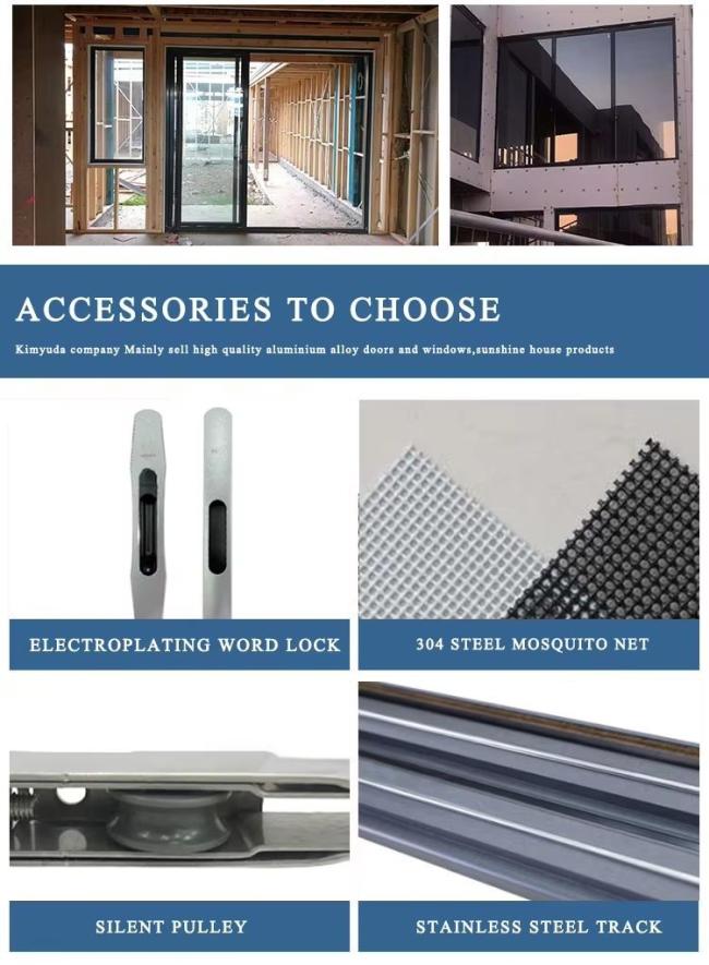 Double Glass Burglar Proof Sliding Window Aluminum Sliding Balcony Window with Security Bars