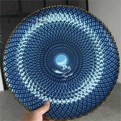 China Navy Blue Charger Plate 13 Inches Table Decoration Wedding for sale